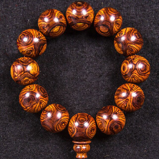 胖东来品质海南黄花梨手串正宗2.0鬼脸鬼眼海黄油梨老料佛珠手链 收藏级家具老料20mm12颗