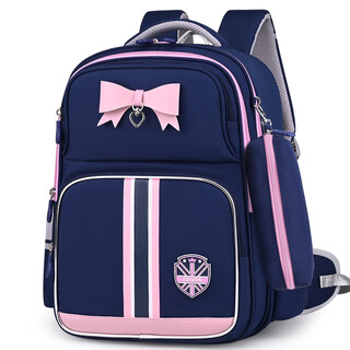 Edison edison primary school bag female spine protection waist protection anti-fall princess style bow children's backpack 2529-1