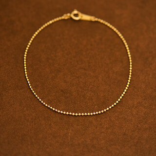 Library selected korean popular 14k gold bracelet single layer rice bead chain simple fashion super flash temperament literary women 16cm