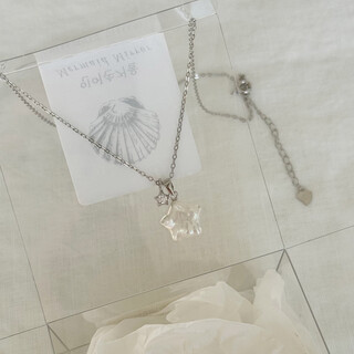 Liangxue natural special-shaped pearl necklace sterling silver zircon wishing lucky star pendant light luxury niche design clavicle chain lucky star 40+5cm silver necklace