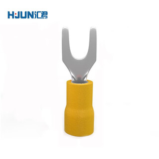 Huijun cold-pressed terminal fork-shaped u-shaped y-shaped pre-insulated terminal terminal terminal european terminal yellow sv2-4 (1000 pieces)