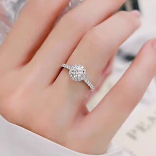 Quamer gold store moissanite diamond ring women's 925 sterling silver ring 1 carat fashion confession three lives three worlds diamond beating heart s