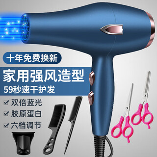 Philips (philips) same style german hair dryer for home use, hair salon, high power 2200w, barber shop negative ion hot and cold wind mute, german blue 18000 wind power, home use, free three plus scissors
