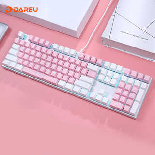 Dareu ek815 mechanical alloy keyboard wired gaming keyboard laptop e-sports keyboard full key rollover 108 keys cherry blossom pink green axis