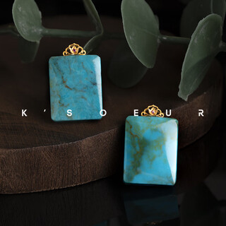 Weici original high-end design simple 18k gold turquoise pendant with certificate gift box diversity 18k gold turquoise pendant