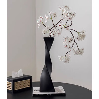 Ono seven days wabi-sabi style ceramic vase ornaments living room flower arrangement entrance tv cabinet green plants light luxury high-end soft decoration black
