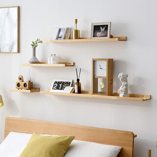 Aibiju solid wood partition wall storage rack tv background wall decoration rack set-top box rack 30*15cm