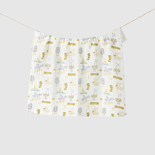 Tongtai (tongtai) baby bath towel pure cotton baby absorbent wrap children's cotton bath towel 6-layer seersucker cover blanket green