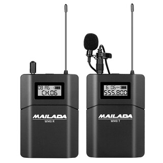 Mailada wm8 upgraded version of little bee wireless microphone lavalier camera audio radio microphone slr interview recording mobile live radio microphone dry battery model