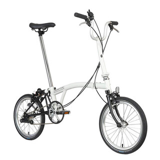 Brompton xiaobu folding bicycle a line 3-speed m handlebar urban riding light and compact men's and women's commuter bicycle white - middle handlebar