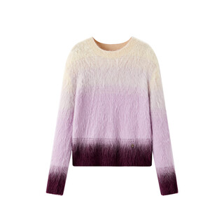 Peacebird women's sweater winter pullover knitted sweater loose textured top pink purple m