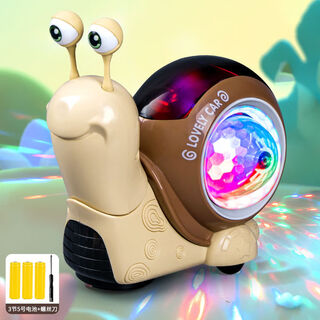 发光蜗牛玩具音乐电动声光动物早教益智宝宝儿童玩具男孩女孩 棕色-点头小蜗牛2321+螺丝刀 +3节5号电池