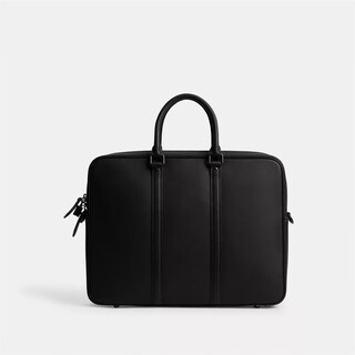 Coach men's classic business canvas commuting briefcase metropolitan multifunctional casual computer work bag black 16 inches