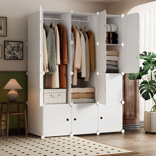 Anya wardrobe simple assembly wardrobe simple rental room combination plastic storage locker bedroom single wardrobe