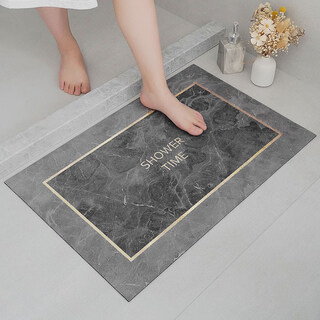 Kezitu customized mud bathroom soft floor mat bathroom door anti-slip mat diatomite strong water-absorbent foot pad toilet quick-drying carpet rectangular-bath-marble 80*120cm thick 4.5mm-high quality