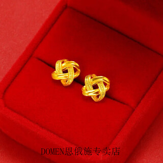 Domen old phoenix gold store gold imitation foot gold earrings imitation gold women's fashion versatile earrings women's versatile couple ruyi knot earrings