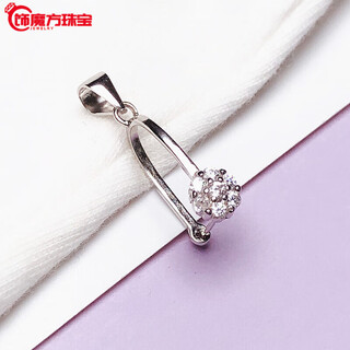 Guanpu pavilion platinum pendant buckle safety buckle jadeite buckle clip buckle beeswax crystal necklace buckle and white stone white gold