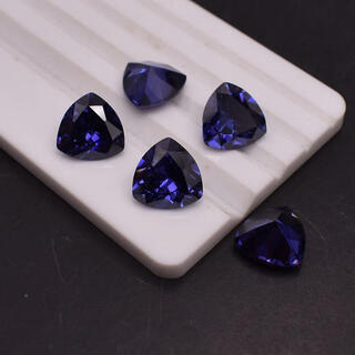 Dl 1998 fat dong lai quality tanzanite sapphire bare stone tanzanite tanzanite triangle mulberry stone ring surface sapphire blue blue ring 12x12mm