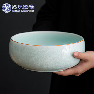 Sushi ceramics ru kiln egg green round melt tea washable piece can grow gold thread tea set accessories tea residue cylinder cup tea ceremony accessories