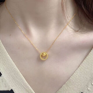 Apocalypse century vietnamese sand gold-plated gold 999 18k gold-plated cat's eye transport bead pendant necklace for women chinese style fortune-telling gold s