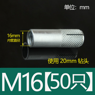 Jingxuan galvanized implosion expansion pipe screw gecko built-in expansion pipe pull-flat explosion bolt m6m8m10m12m16 m16 50 pieces