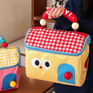 Fanye's cute dopamine hut cosmetic bag large capacity multi-functional sundry storage bag portable hand-held travel toiletry bag