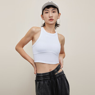 Annerun running vest for women, shock-proof, high-intensity, big breasts, small underwear, anti-sagging, fitness, pilates, yoga wear, white, m, one size fits all