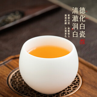 Yuquan longmen mutton-fat porcelain and jade porcelain plain-burnt dragon egg cup dehua white porcelain thick non-pourable cup large tea cup master cup single cup mutton-fat jade porcelain plain-burnt dragon egg cup 140ml 1 piece