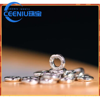 Ceeniu fat donglai's same style pt950 platinum spacer hand-engraved ancient gold platinum begonia circle bracelet accessories diy