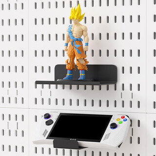 Liofeng desktop storage rack perforated board vertical tableside display storage artifact computer desk desk e-sports room table setup goods game controller rack (black)