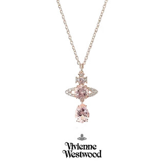 Vivian westwood westwood queen mother necklace genuine simple versatile and attractive mermaid tears necklace 520 gift for girlfriend pink