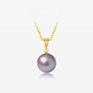 Yingxin freshwater pearl pendant for women purple freshwater pearl pendant for women button necklace purple perfect round highlight slightly flawed 11-12mm