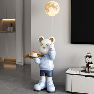 Bingshimei living room large violent bear floor-standing ornaments tv cabinet next to the sofa light luxury high-end decoration housewarming gift piggy bank style sweatshirt bear blue 115cm