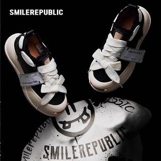 Smilerepublic expert exclusive classic black open smile heightening thick-soled canvas shoes sneakers versatile new year black 34