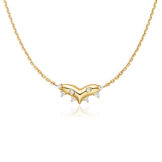 Only double he fang peach blossom tiger k gold diamond necklace 18k gold light luxury ds christmas gift gold