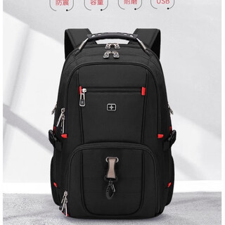 Rustic town swiss sergeant's knife backpack men's computer business travel bag large capacity student school bag women's swiss sergeant's knife back 20-inch black label naked bag