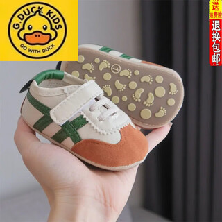 G.duckkids toddler shoes spring and autumn new baby shoes 3-56-12 months baby casual shoes 0-1 year old baby boy breathable soft sole anti-fall green 13 inner length 13.0cm about 9-15 months