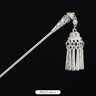 Jiaojing miao headdress handmade miao silver hairpin yunnan ethnic style female retro step tassel hairpin hairpin ancient style stage 15-lantern hairpin
