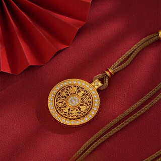 Chihuan eight treasures compass pendant braided rope necklace good luck eight treasures plate fashion jewelry valentine's day gift for girlfriend copper alloy k gold plated compass