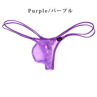 G-station sexy tm series men's thong clear skin ultra-thin high-transparency 3d bag ultra-thin waistband high-elastic underwear purple 1 pair m (japanese size is too small)