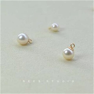 Li shen pearl small drop single perfect round highlight flawless white pearl necklace pendant 14 without chain 5.5-6mm