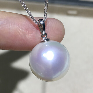 Bhiodha natural edison pearl pendant round strong light 18k thick gold version melon seed buckle comparable to australian white seawater pearls 18 11-12mm