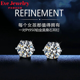 Fat donglai's same moissanite earrings pt950 platinum diamond earrings classic for men and women, platinum 950 six claws 50 cents a pair with gra certificate