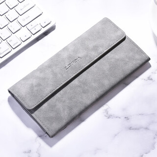 Laishuhui men's long wallet multi-card slot function thin wallet young men's card holder integrated boys' wallet gray long coin purse