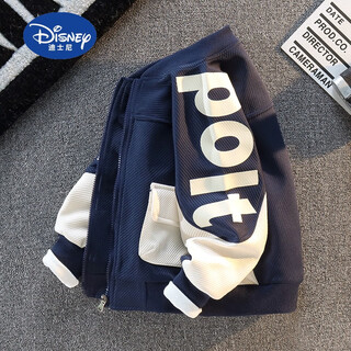 Disney children's clothing boys' autumn jackets 2025 new medium and large children's spring and autumn boys' autumn fashionable street baseball uniforms navy blue alphabet baseball uniforms 160 cm