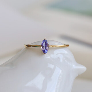 Tomihisa rosemary. light purple tanzanite 9k real gold ring. slim and can be stacked with light luxury jewelry. material: 9k gold + tanzanite