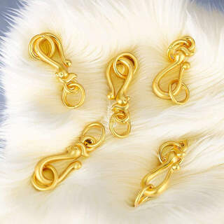 Time bird 18k gold bracelet button head button connector accessories pearl necklace buckle clip imitation 18k gold diy gold pendant buckle phoenix buckle (6.5*16mm*ring 6mm)