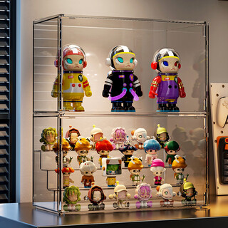 Kaman blind box storage display stand transparent dust-proof figure storage box doll ornaments bubble mart model display cabinet transparent large three-step 1 piece