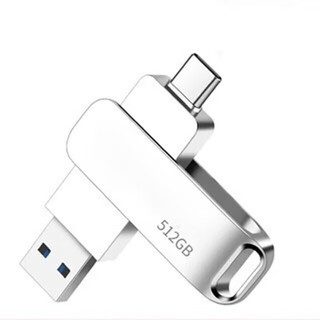 u盘手机电脑通用大容量1tbType-c vivo小米手机电脑优盘512G 深灰色_银色512G