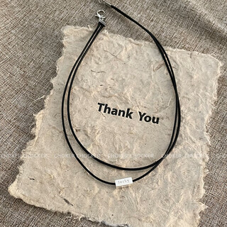 Rosena sammi sun qiantong necklace lucky double-layer black leather rope neck strap female choker necklace clavicle chain niche design lucky square collar
